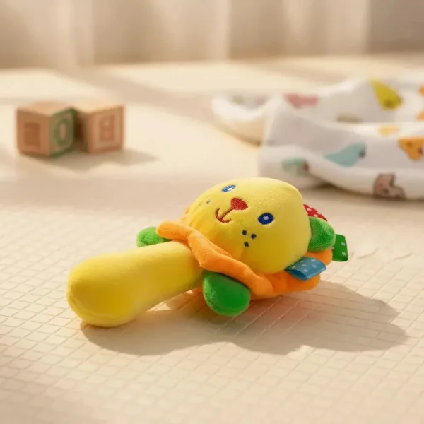 Sonajero Bebe Leon Amarillo Felpa Chifle 0-3 Años