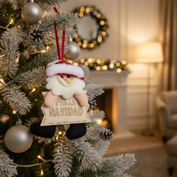 Adornos Navideños Colgante De Paño Decoración Navidad 15cm Rojo Colgante De Paño