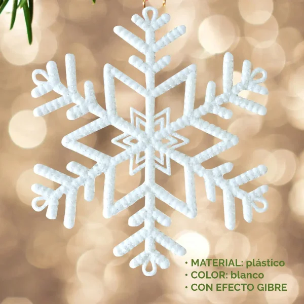 Adorno Colgante Copo De Nieve Decoración Navidad X4 Blanco