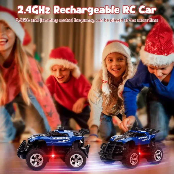 Auto A Radio Control Remoto Stunt Mini Acrobático Rc A Pilas Color Violeta Azul