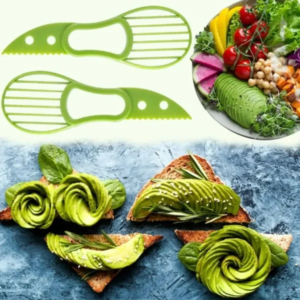 Cortador De Palta Multifuncional Cortador De Frutas 3 En 1 Verde