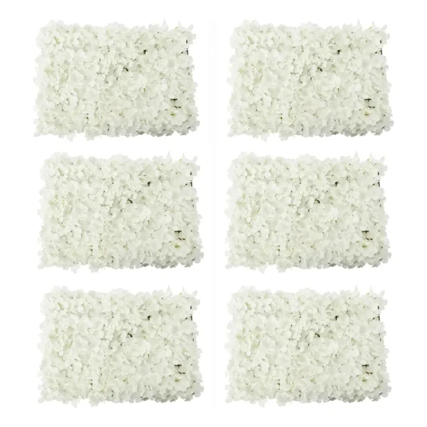 Panel Muro Jardín Vertical Deco Flores Artificiales Pack X6 Blanco