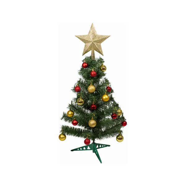 Arbol Navidad Carioca Verde 0,90mt + Kit Decoracion Rojo/oro