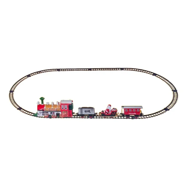 Tren Navideño Rojo 16 Piezas Con Luz Y Sonido