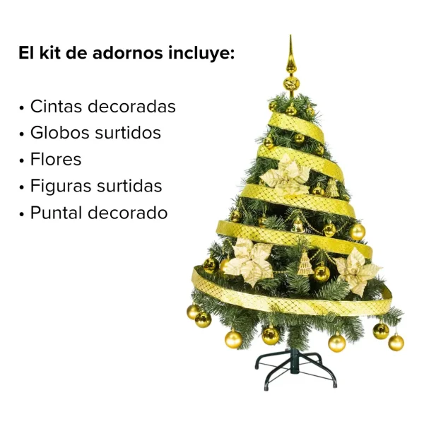  Arbol De Navidad Tronador Lujo 1,20mts Con Adornos Kit X30