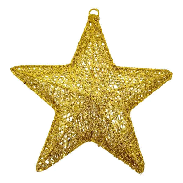 Adorno Navideño Estrella Colgante 30cm Decoración Navidad Oro Estrella Colgante