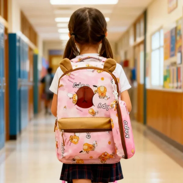 Mochila Escolar + Cartuchera Capibara Infantil Para Niños/as