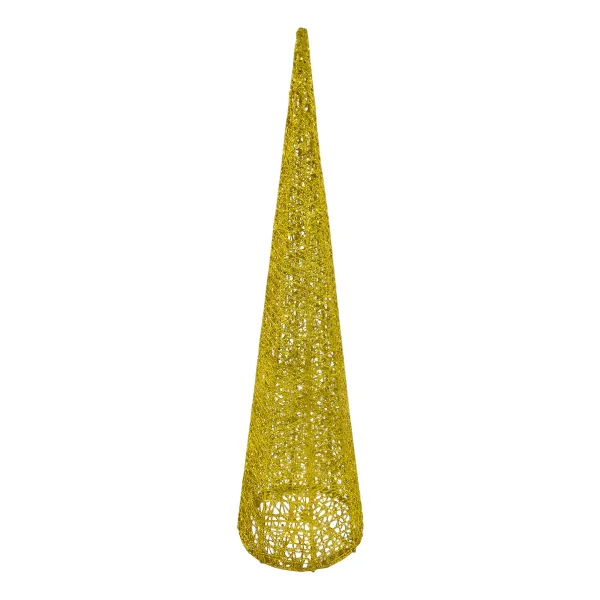 Arbolito Adorno Navidad 60cm Cono Navideño Deco Alambre Oro