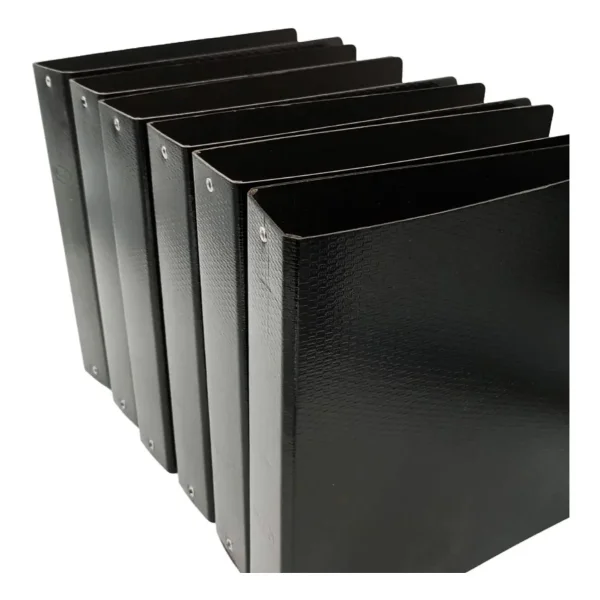 Carpetas N3 Escolares Fibra Negra Con Anillos 5 Unidades Color Negro Avios