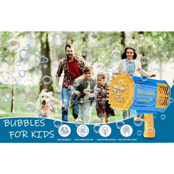 Burbujero Automatico Pistola Juguete De Burbuja Con Luz Color Amarillo