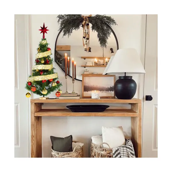 Arbolito De Navidad 80cm Con Adornos 30 Piezas Rojo Oro