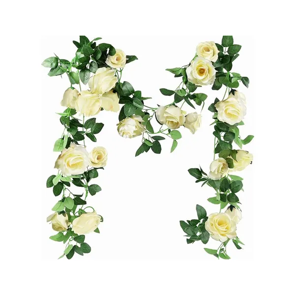 Flores Artificiales Enredadera Guía De Rosa Guirnalda 2mts