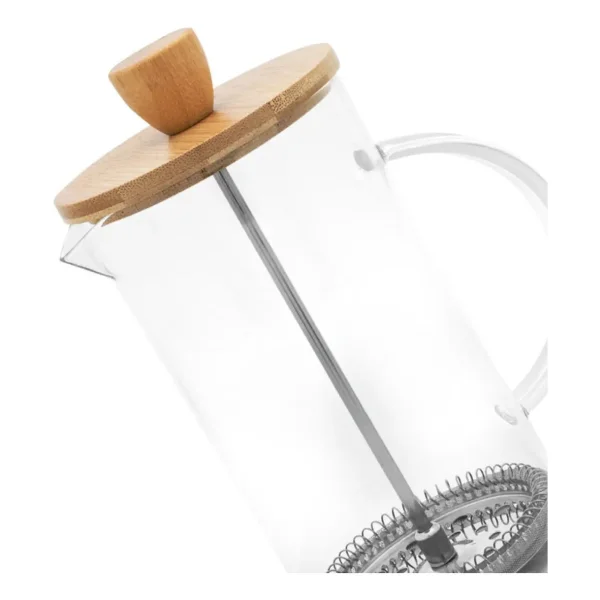Cafetera De Embolo 600ml Prensa Francesa De Vidrio Y Madera Trasparente