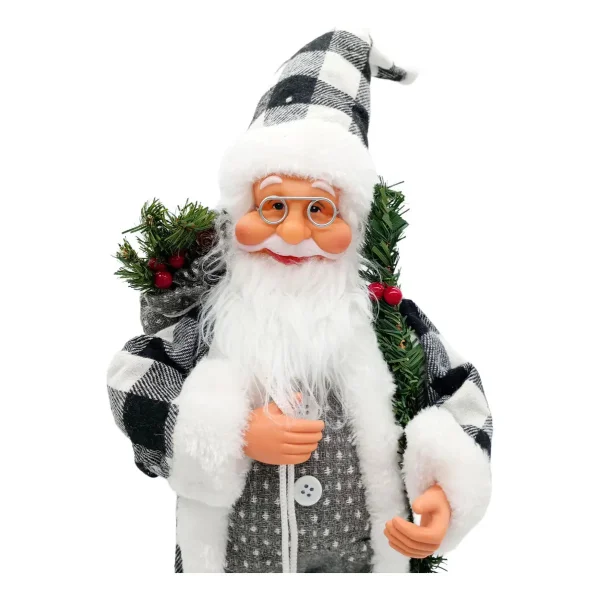 Papa Noel Muñeco De Navidad Adorno Decoracion Color Gris