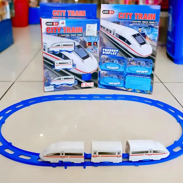 Tren Bala Juguete Pista Alta Velocidad Con Vias Y Sonidos Color Blanco