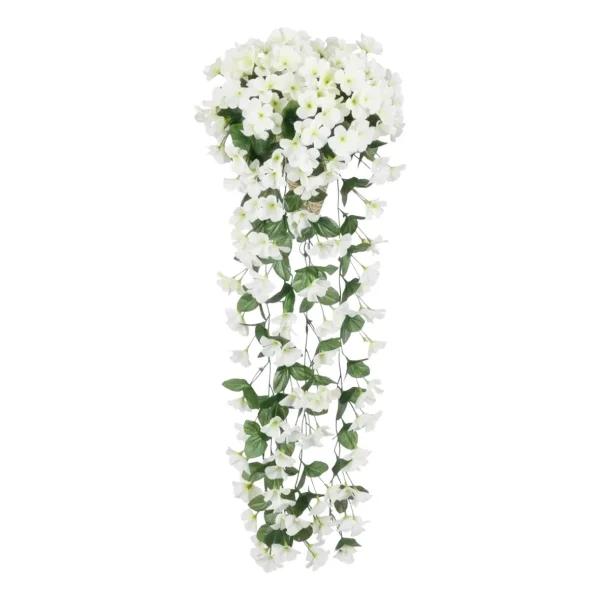 Ramo Flor Planta Colgante Pack X6 Jardin Artificial Interior Blanco
