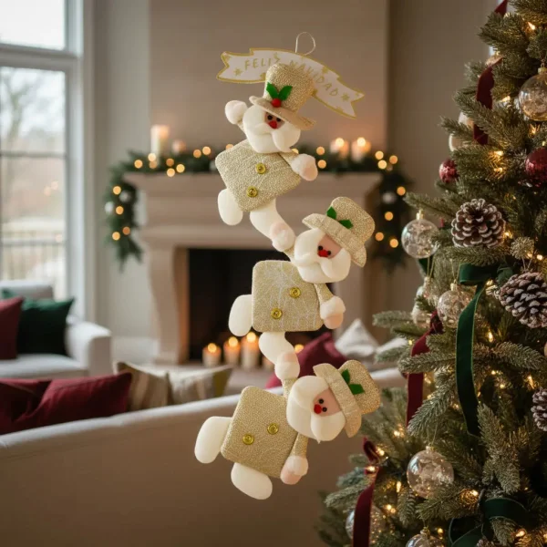 Adornos Navideños Colgante De Paño Navidad Blanco