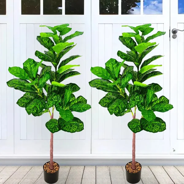 Ficus Artificial 130cm Verde Claro Expreso Polar Con Maceta Decorativa