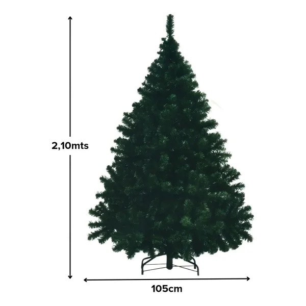 Arbol De Navidad Montañes Deluxe Verde 2.1mts Base Metalica