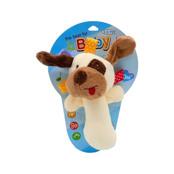 Sonajero Peluche Perro Blanco Para Bebe Con Chifle