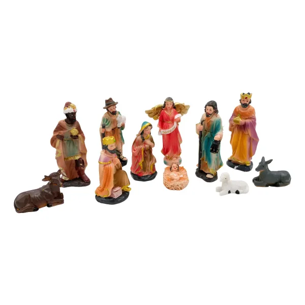 Pesebre Navideño Sagrada Familia De Cerámica Fabesa Con 11 Figuras