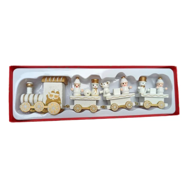 Tren De Madera Decoracion Navideña Adornos Navidad Blanco Tren De Madera