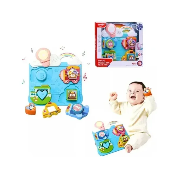 Tablero Interactivo Encastre Bebé Montessori Luz Sonido Rosa