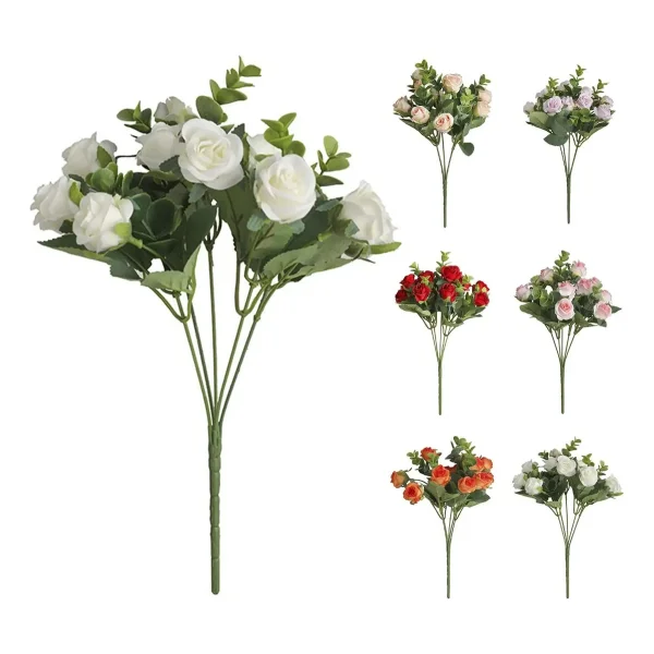 Ramo De Rosas Flores Artificiales Decoracion X1