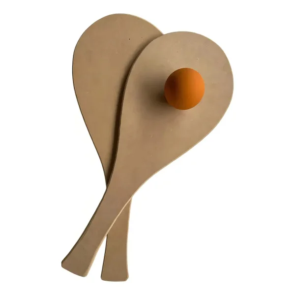Raqueta Control Pelota Paleta Playera Madera Redonda