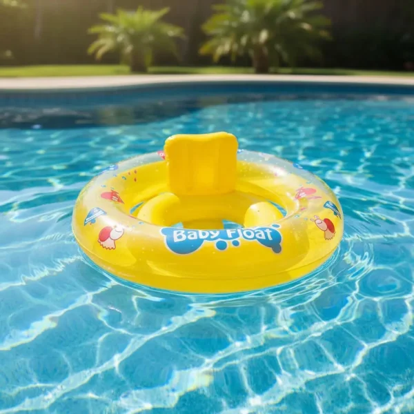 Aro Salvavidas Flotador Inflable Bebe Para Pileta 63cm Amarillo