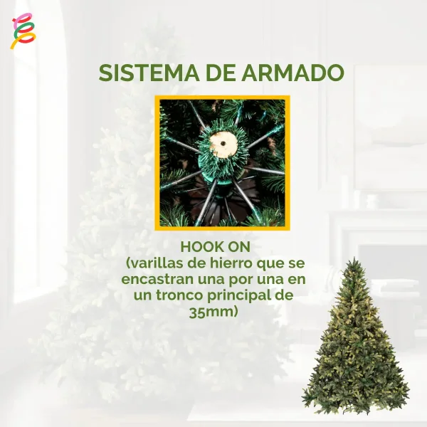Arbol De Navidad Natural Amber 1.80mts Pino Frondoso