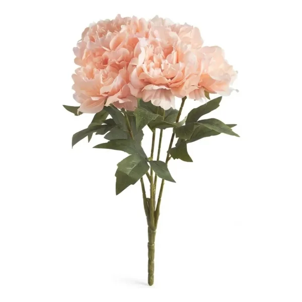 Ramo De Peonias Flores Artificiales 40cm Decoracion Calidad Blanco