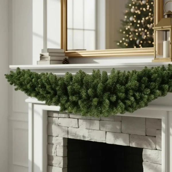 Guirnalda Rama Muerdago Curvo Navideño 2m X 30cm Deluxe Verde
