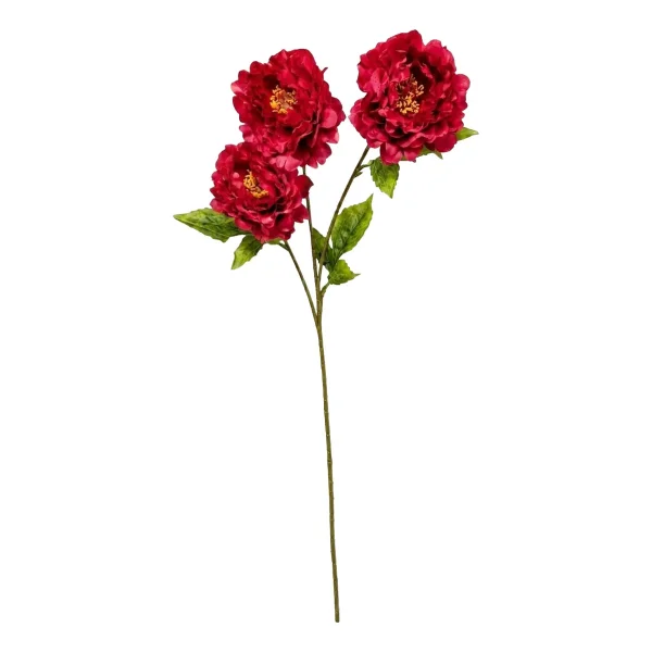 Peonias Artificiales Tallo Largo 70cm 3 Flores Deco Eventos Rosa
