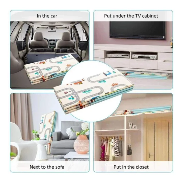 Alfombra Antigolpes Reversible Bebe Plegable 120x180cm