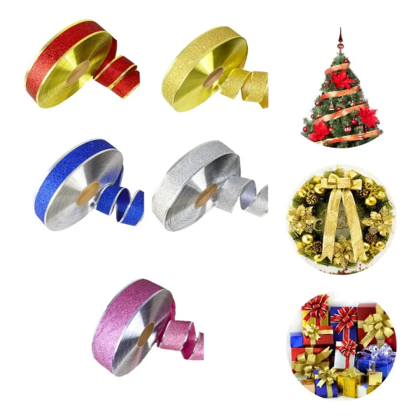 Cintas Navideñas Pack X5 Premium 6cm 2,70mts Adornos Navidad
