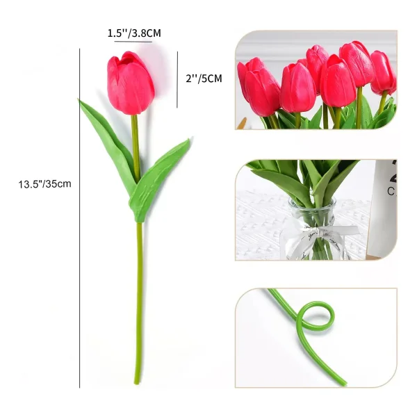 Tulipan Artificial Flores Artificiales Decoracion Ramo X10