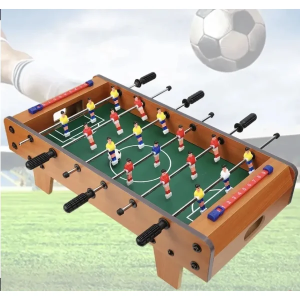 Juego De Mesa Mini Futbolito Metegol De Madera Marron