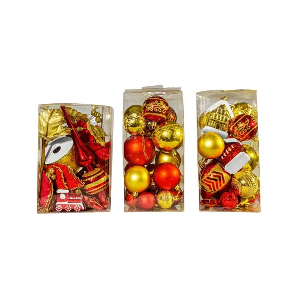 Kit Adornos Navidad Rojo Oro 72 Piezas - Envío Gratis!