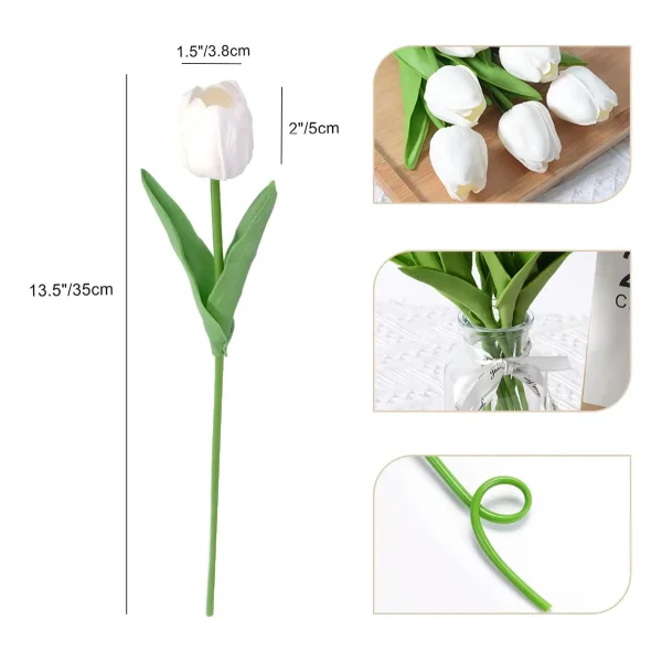 Tulipan Artificial Flores Artificiales Decoracion Ramo X20