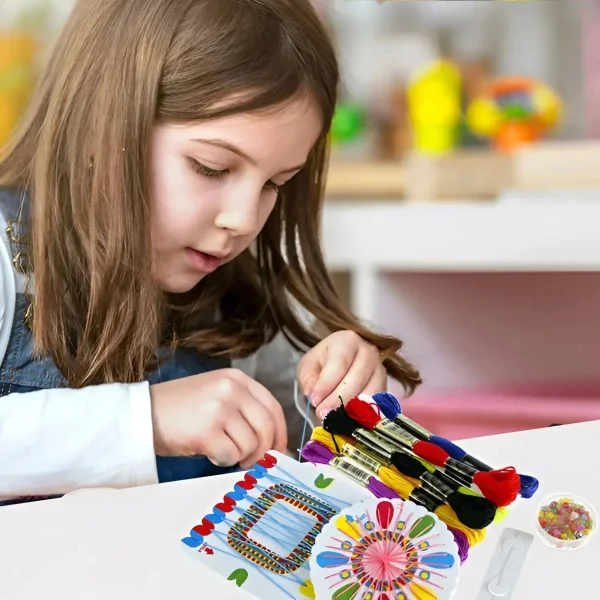 Kit Bijouterie Infantil Pulseras Mostacillas Hilo 5+ Años
