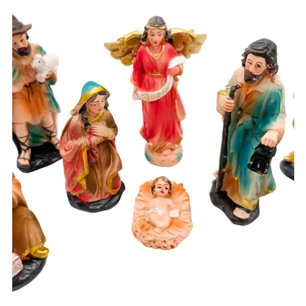 Pesebre Navideño Sagrada Familia De Cerámica Fabesa Con 11 Figuras
