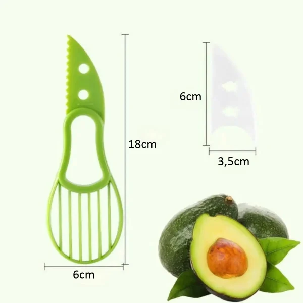 Cortador De Palta Multifuncional Cortador De Frutas 3 En 1 Verde