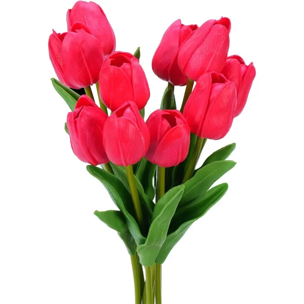 Tulipan Artificial Flores Artificiales Decoracion Ramo X5