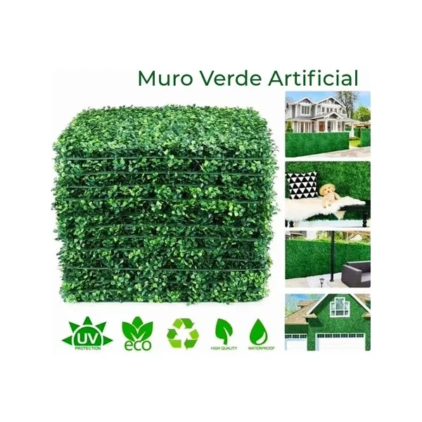Muro Verde Jardin Vertical X4 Decoracion Artificial 60x40 Verde