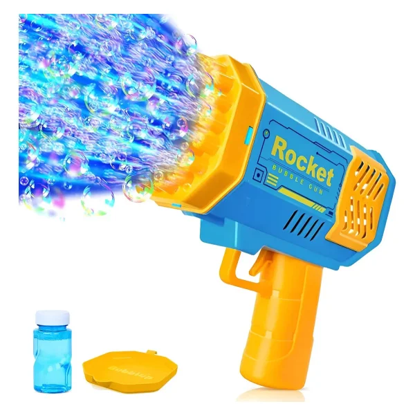 Burbujero Automatico Pistola Juguete De Burbuja Con Luz Color Amarillo