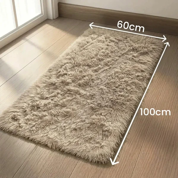Alfombra Tapete Pelo Largo Nórdica Antideslizante 60x100cm 100 M 60 M Beige