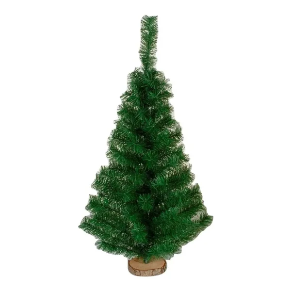 Arbolito Navidad Mini 60cm Con Base De Tronco Natural
