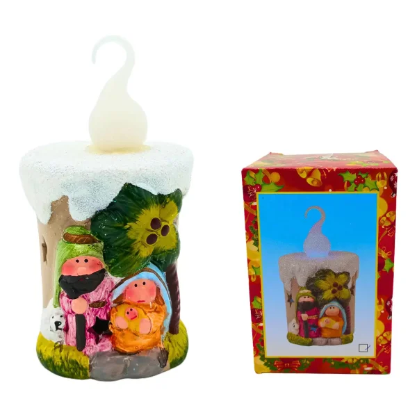 Pesebre Navideño Vela Con Luz Decoracion Navidad Vela Decoración N/a