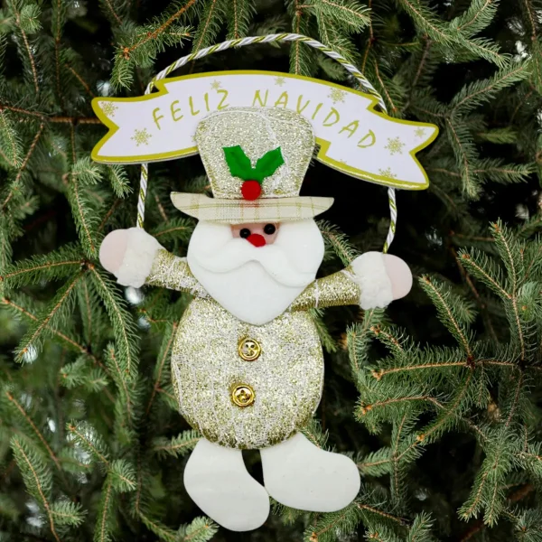 Adorno Papa Noel Colgante Navidad Decoracion Navideña Dorado Papa Noel Colgante